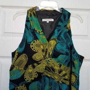 Evan-Picone Floral Paisley Sleeveless Dress